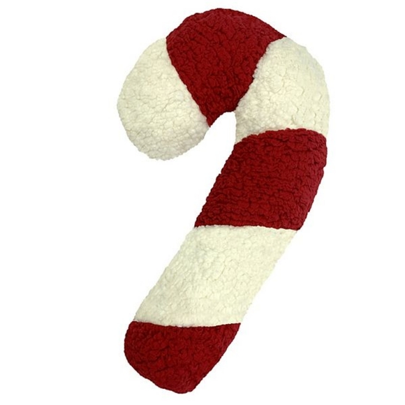 St. Nicholas Square Candy Cane Shape Throw Pillow - Picture 1 of 3